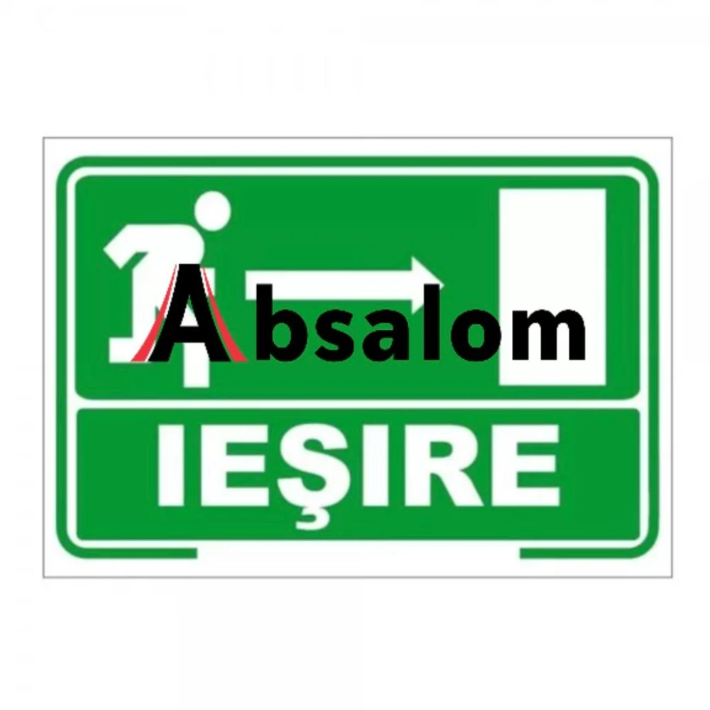 Iesire - spre dreapta, semn din plastic, 20x30cm
